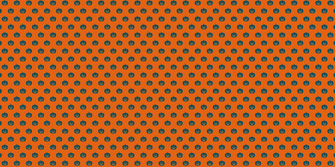 Halloween Pumpkin Jack-o-Lanterns Pattern 2024 Background: Vintage Seamless Geometric Design for Fabric, Wallpaper, and Decoration. Grid Illustration with Festive jack o' lanterns Halloween October