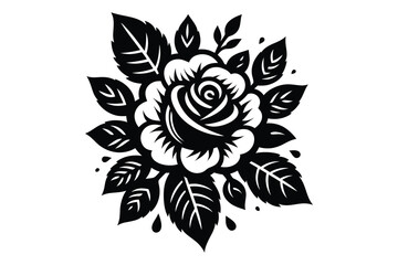 Rose silhouette vector illustrations