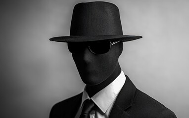 Invisible man on grey background