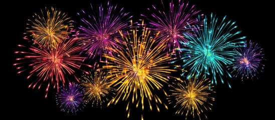 Colorful Fireworks Display in the Night Sky