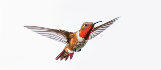Fototapeta premium Hummingbird in Flight, Isolated on White Background