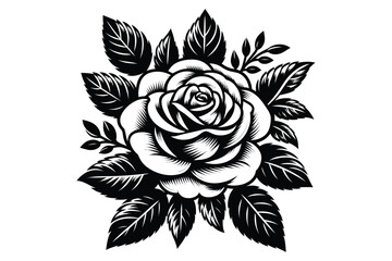 Rose silhouette vector illustrations