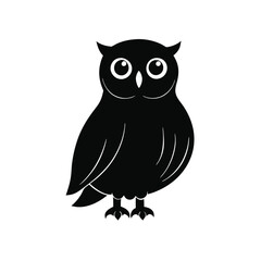 Fototapeta premium a black silhouette of an owl. vector silhouette 