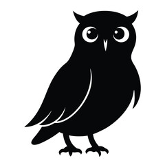 Fototapeta premium a black silhouette of an owl. vector silhouette 