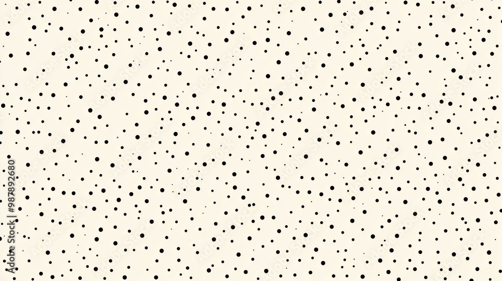 Poster a white background with black dots. the dots are scattered all over the background. the background i
