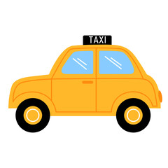 Fototapeta premium yellow mini taxi car illustration