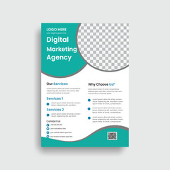 Sky blue and white color of element variation Corporate business flyer design template or Brochure business flyer design ,with geometric shapes in a4 size
