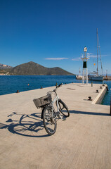 Tyros Harbor Arcadia, Peloponnese, Myrtoan Sea, GREECE in sunny summer day. 