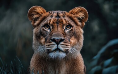 Fototapeta premium Animal tiger on forest background