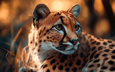 Obraz premium Animal leopard on forest background