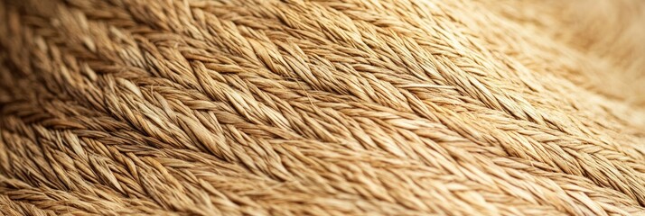 Fototapeta premium Woven straw texture from a handmade hat, with a natural finish