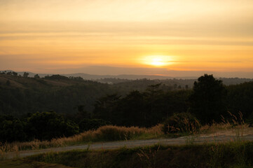 Mountains and sunset