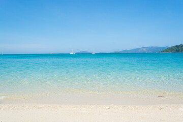 Beautiful sandy beach and tropical sea