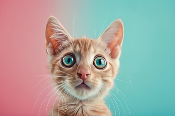 Obraz premium A cat with blue eyes stares at the camera, generative ai image