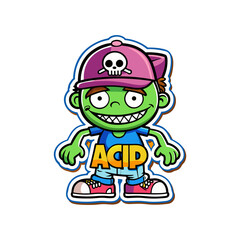 Acid hip hop sticker design