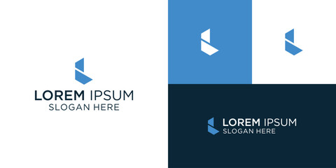 Letter L initial monogram with bulding shape logo design vector