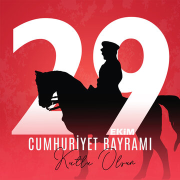 29 ekim cumhuriyet bayramı kutlama tasarımı. Translation: 29 october republic day celebration design.