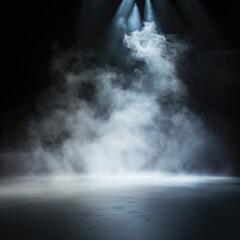Fototapeta premium empty stage with smoke