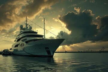 Luxury Yacht Sailing the Sea