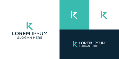 letter rk kr logo design