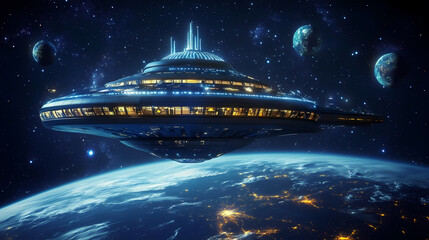 Galactic federation embassy on earth. Galactic Federation. Illustration