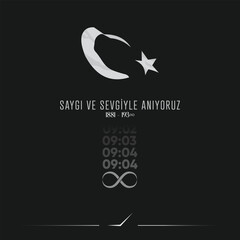 10 Kasım Saygı ve Özlemle Anıyoruz. Translation : We commemorate 10 November with respect and longing.	