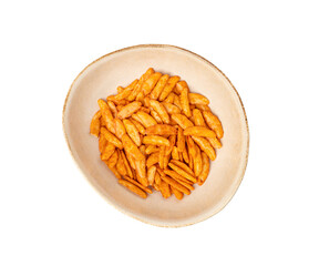 Senbei isolated, kaki no tane rice cracker, japanese crispy snack, sembei, okaki, Asian baked sweets