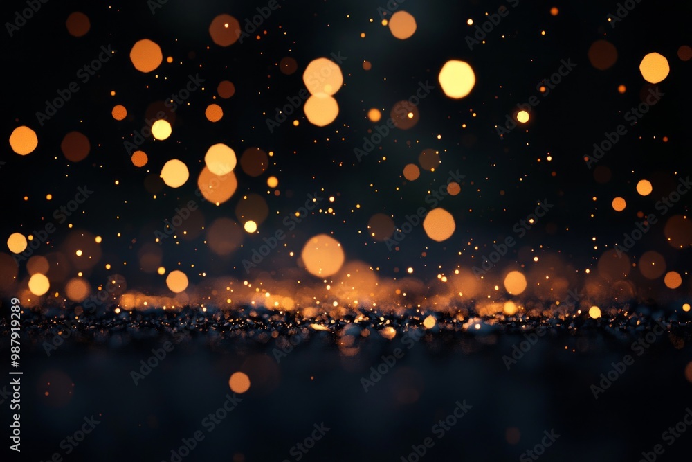 Poster tiny orange dots scatter across a dark canvas, connected by glowing lines that create a constellatio