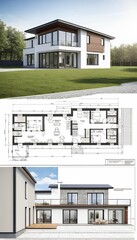 rendering located 3d house private modern drawing architectural technical  line three-dimensional apartment architectural architecture bathroom bedchamber blueprint building business cad city concept