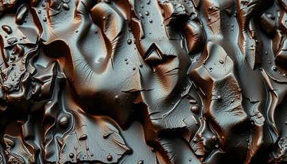 Thick molten metal frozen in jagged shapes for tablet background designs