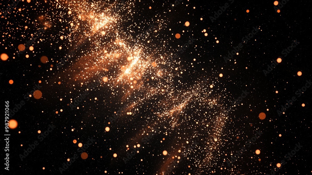 Poster captivating display of luminous orange dots forms intricate constellations that evoke a cosmic wonde