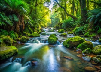 Tranquil Waters of Tinkers Creek Flowing Through Lush Greenery in a Serene Natural Landscape