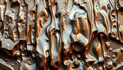 Thick molten metal drips frozen with jagged glowing edges for desktop backgrounds