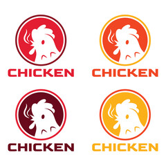 chicken restaurant flat minimalist logo design