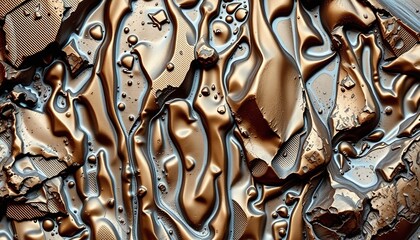 Glossy molten metal with jagged surfaces for creative device customization
