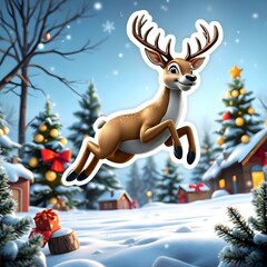 christmas reindeer with gifts