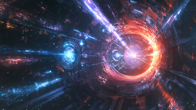 Parallel universe exploration through a wormhole conducted by the galactic federation. Galactic Federation. Illustration