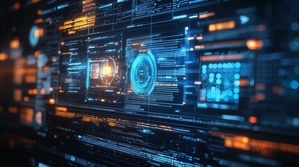 Obraz premium Information technology background. network business infographics. it computer...