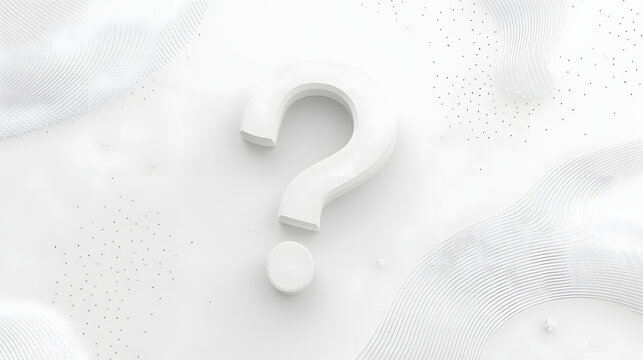 question mark white polygonal 3d art shape blender ui on solid white background UI graphic faq ask for help presentation frame layer geometric polygon