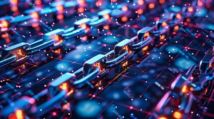 Fototapeta premium Futuristic Digital Network Connections and Technological Concepts