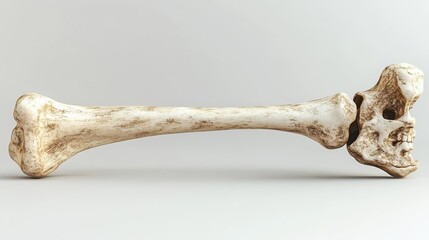 Realistic human bone model showcasing anatomical details for educational and illustrative purposes.