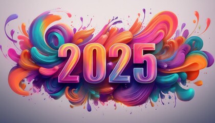 COLORFUL 2025 3D TEXT  " ai generated "