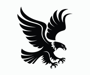 Fototapeta premium Bald eagle silhouette EPS vector isolated illustration and icon template on a white background