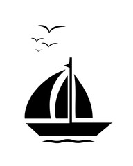 A sailboat silhouette Vector Art 