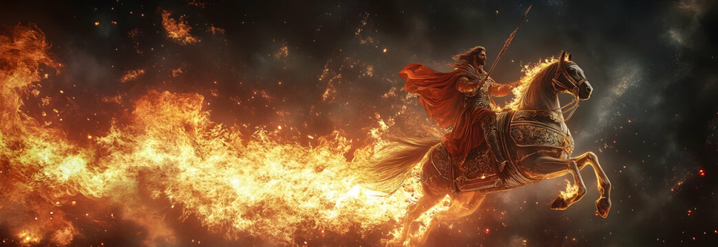 Heavenly transport and prophetic strength.