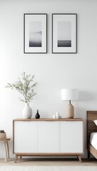 rendering cabinet concept 3d bedroom wood white white scandinavian interior room empty design room window comfortable three-dimensional apartment architecture background bed bedchamber blank blue