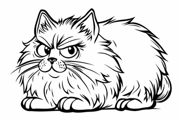Obraz premium Adorable cat coloring page for children, perfect for creative stock illustrations.