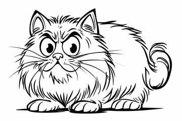 Obraz premium Adorable cat coloring page for children, perfect for creative stock illustrations.