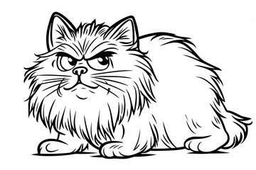 Obraz premium Adorable cat coloring page for children, perfect for creative stock illustrations.