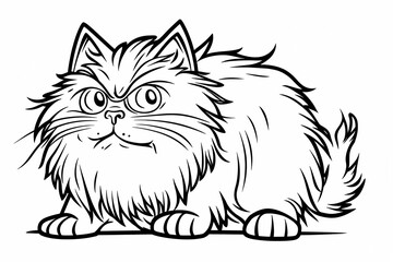Obraz premium Adorable cat coloring page for children, perfect for creative stock illustrations.